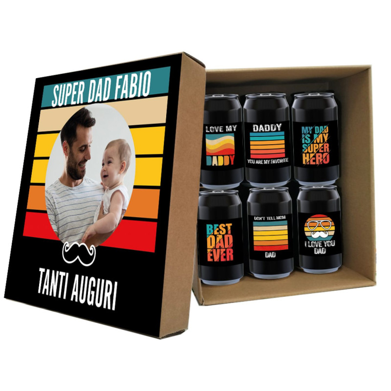 PILSNER - 6 lattine 0.33L. con scatola personalizzata per FESTA DEL PAPA' - VINTAGE