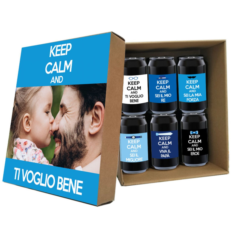 PILSNER - 6 lattine 0.33L. con scatola personalizzata per FESTA DEL PAPA' - KEEP CALM