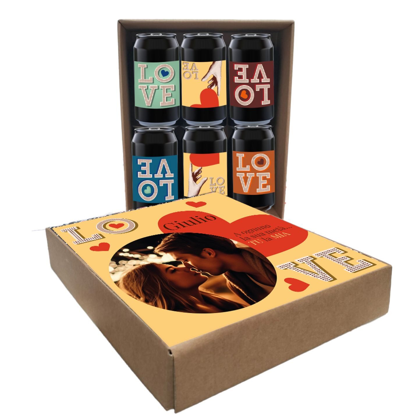 PILSNER - 6 lattine 0.33L. con scatola personalizzata per SAN VALENTINO - VINTAGE LOVE - 1