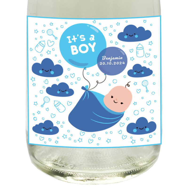 SPUMANTE ANALCOLICO PERSONALIZZATO - Idea regalo per battesimo, nascita o baby shower