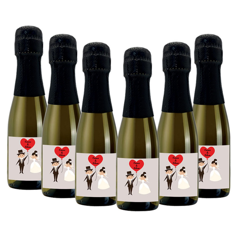 48 Bottiglie Prosecco mignon personalizzate - bomboniere per matrimonio - 20cl