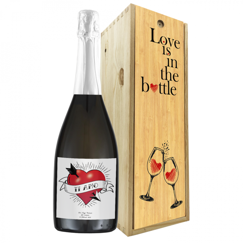 Bottiglia di Prosecco personalizzato per San Valentino