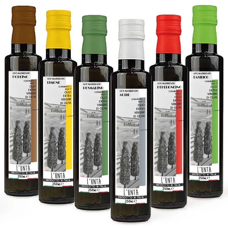SELEZIONE CUCINA L'UNTA 6 X Olio Extra Vergine di Oliva Aromatizzato